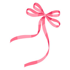 Curly ribbon with bow. Beautiful decorative elegant tape.