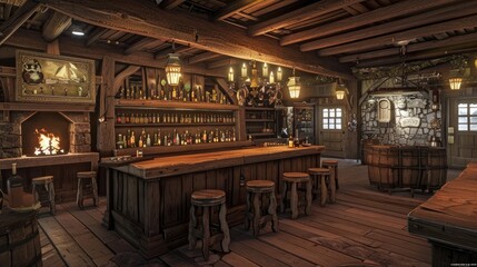 Tavern interior Generative ai