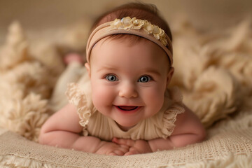 Fototapeta na wymiar Cute baby photo, Generative AI