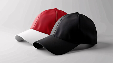 a group of hats on a white surface