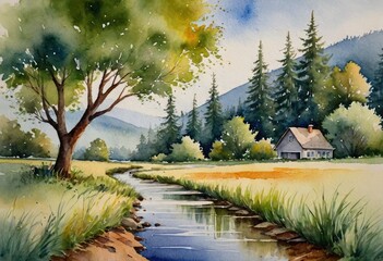 calm amalgamation of the environment’s splendor and human imagination, showcasing detailed greenery and soothing colors