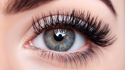Obraz premium Female eye with long eyelashes