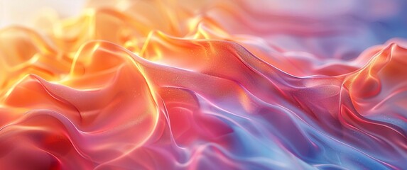 Obraz premium Pink and Purple Waves of Light Generative AI