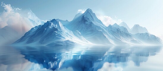 Fototapeta na wymiar Chilly Mountain Peaks in the Snow Generative AI