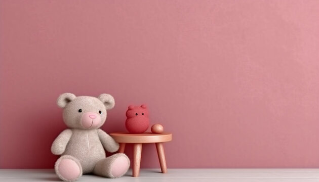 A background of a pinky toy at the side 