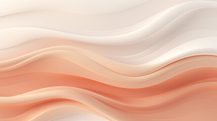 Wave Abstract background with Peach fuzz color. Illustration of paper effect