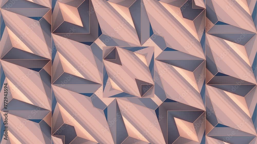 Leinwandbilder Background with ever-changing geometric patterns. 3d rendering loop animation