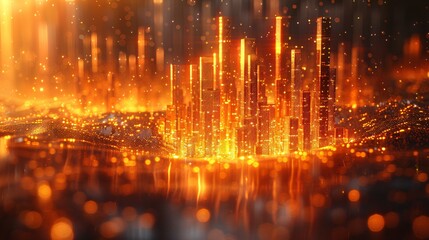 Glowing Skyscrapers in the City of Lights A Vibrant Urban Scene Generative AI