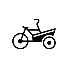 Black solid icon for cargo bike