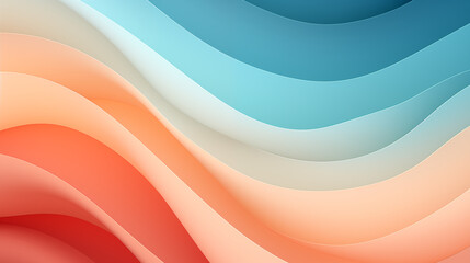 Beautiful abstract background with colorful paper wave. Red and blue gradient banner