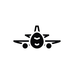 Black solid icon for plane