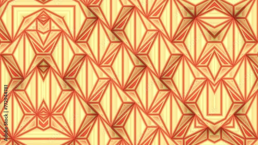 Aufkleber Rhythmic movement of colorful polygons. 3d rendering loop animation 4K