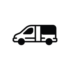 Black solid icon for van