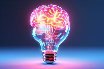 a light bulb with a brain inside