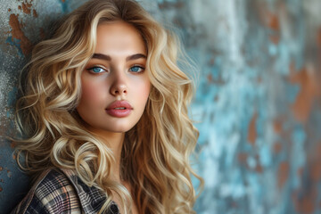 a woman with blonde hair