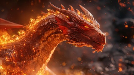 Craft a captivating image featuring a powerful dragon