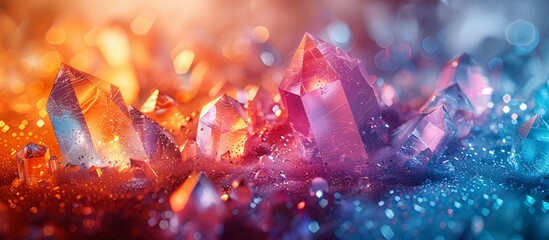 Purple Crystals in a Rainbow of Colors A Stunning Display of Gems for the Month of Love Generative AI - obrazy, fototapety, plakaty