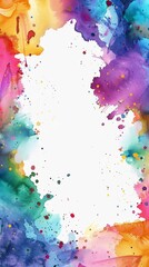 Abstract colorful watercolor background with splashes