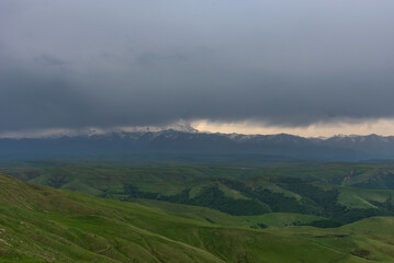 Picturesque summer view of Bermamyt plateau. One of the most picturesque attractions in the south of Russia. 