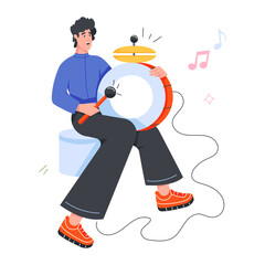 Rock Band Musicians Flat Character Icons 

