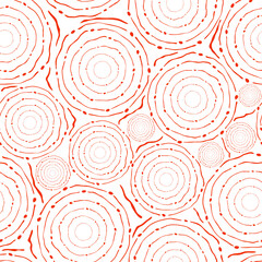 Abstract red seamless pattern made from circles
