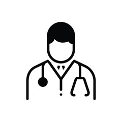 Black solid icon for doctor