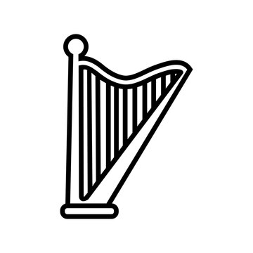 Harp icon vector. Music illustration sign. Orchestra symbol or logo.