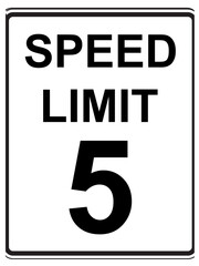 Speed Limit Sign 5 mph, vector style png 