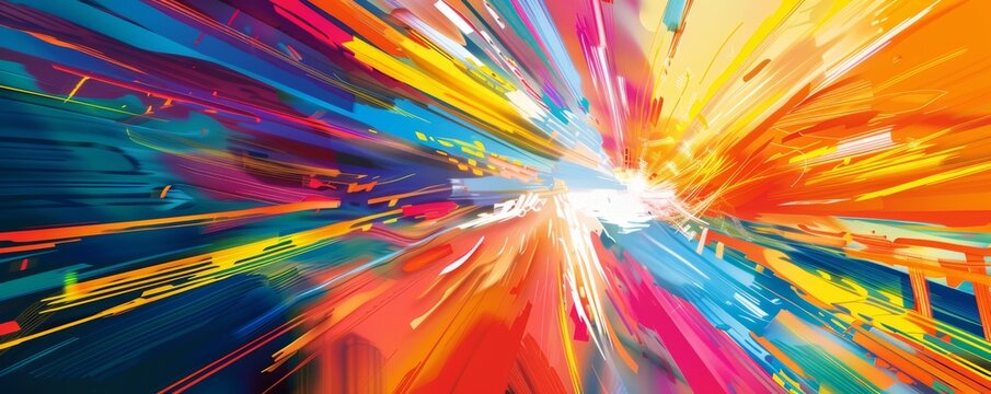 Explosion of colors in abstract digital art
