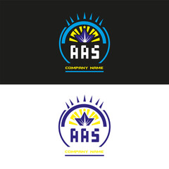 Naklejka premium AAS letter logo vector design on black and white color background AAS letter logo icon design 