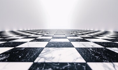 Chessboard-Inspired Checkered Floor A Modern Take on a Timeless Classic Generative AI