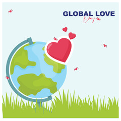 Vector illustration Global Love Day editable post banner template