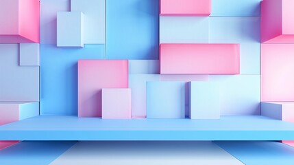 Pink, Blue, and Purple Blocks A Colorful Display for Monthly Events and Trends Generative AI