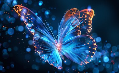 Glowing Butterfly in the Dark A Magical Nighttime Moment Generative AI