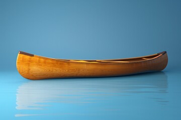 a wooden canoe on water - obrazy, fototapety, plakaty