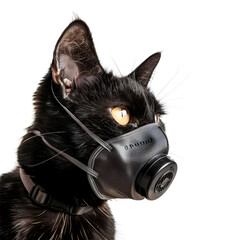 mask on cat for protection of PM 2.5 Coronavirus Covid19 virus.