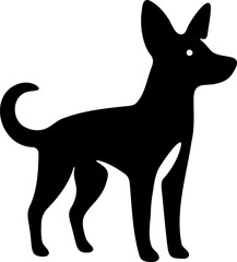 Silhouette chien, noir fond transparent