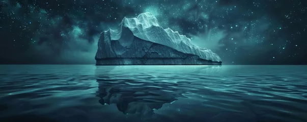 Foto op Canvas Majestic iceberg under starry night sky © iVGraphic