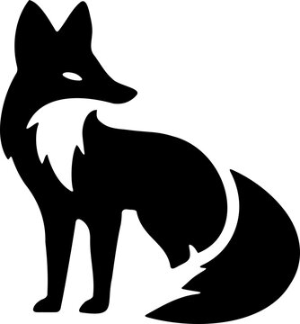 renard, coyote, silhouette, animal, logo, vecteur, concept, conception, design, flat, 