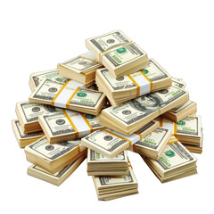 Stack of dollar bills, Pile of cash given to a winner on isolated on transparent background png