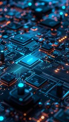 Glowing Circuit Board A Blueprint of the Future Generative AI