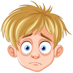 Vector illustration of a boy with a concerned look.
