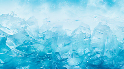 Close-up of ice crystals on a blue backdrop