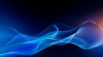 Orange and blue smoke wave abstract background