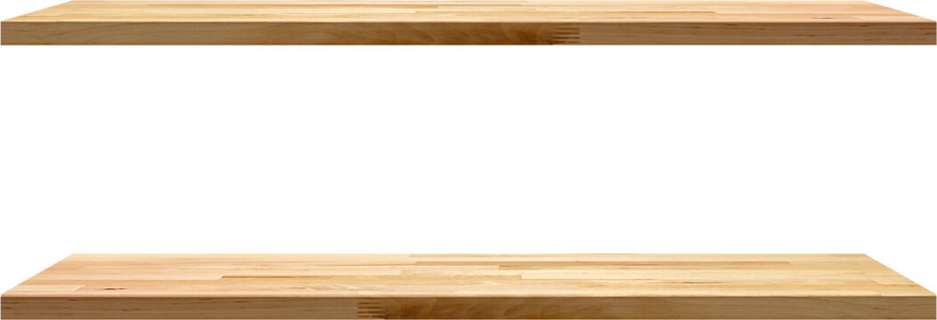 Natural wood wall shelf design rustic home decoration, PNG file no background