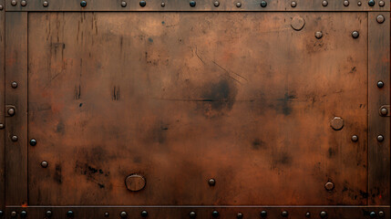 Metal door adorned with rivets and g 1 4 1 - obrazy, fototapety, plakaty