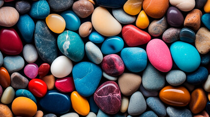 Fototapeta na wymiar Colorful stones close-up against dark backdrop