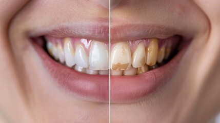 A dentist showing a before-and-after photo of a smile makeover.
