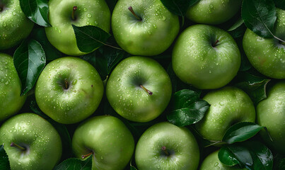 Nature organic fresh green apple, Generative AI