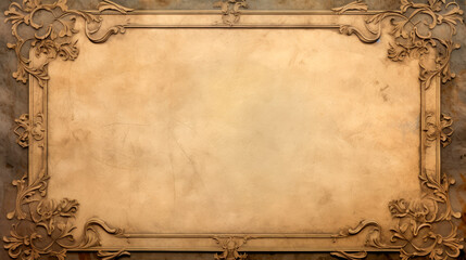 Close-up of an ancient paper with an elaborate border